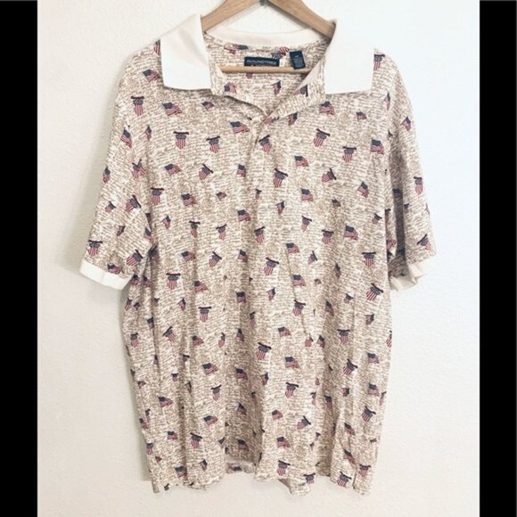 RoundTree & Yorke American‎ Print Button Polo Shirt - Picture 4 of 12